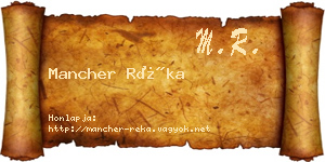 Mancher Réka névjegykártya