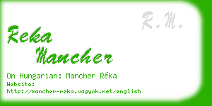 reka mancher business card